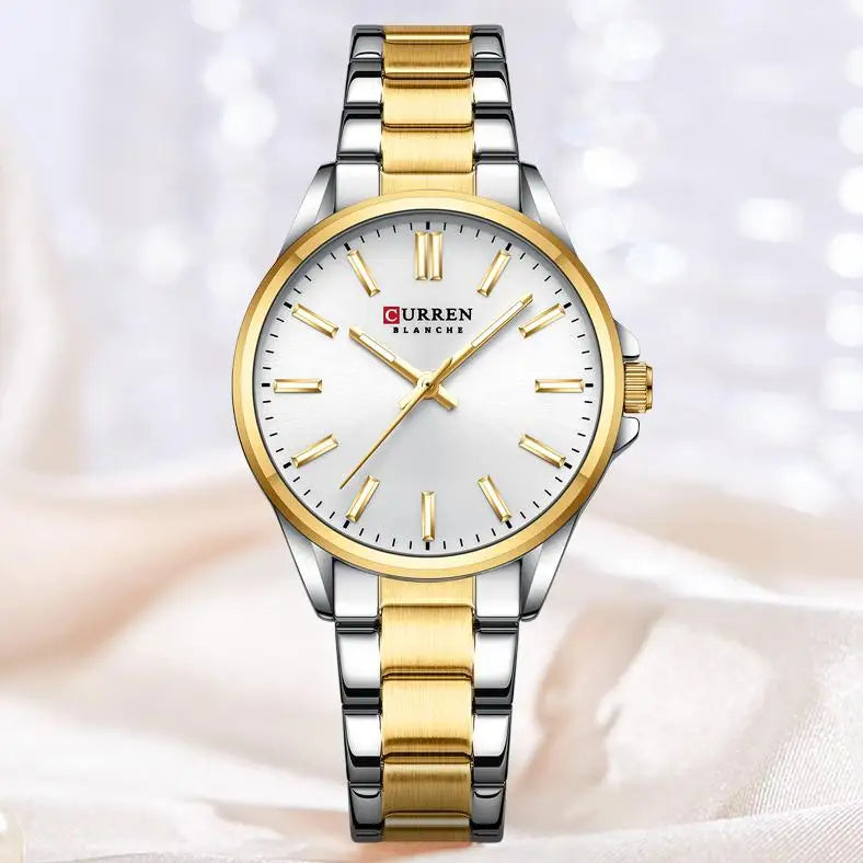 CURREN 9090 Women Watches Brand Luxury Fashion Ladies Watch Stainless Steel Femme Waterproof Luminous Original Quartz Wristwatch