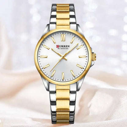 CURREN 9090 Women Watches Brand Luxury Fashion Ladies Watch Stainless Steel Femme Waterproof Luminous Original Quartz Wristwatch