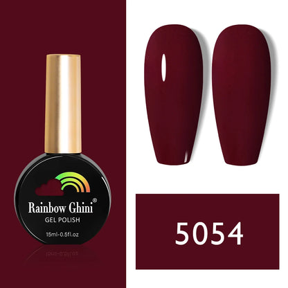 Rainbow Ghini 15ml HEMA TPO FREE Christmas Dark Red Wine Color Series Gel Nail Polish UV Nail Enamels Varnish Nail Supplies