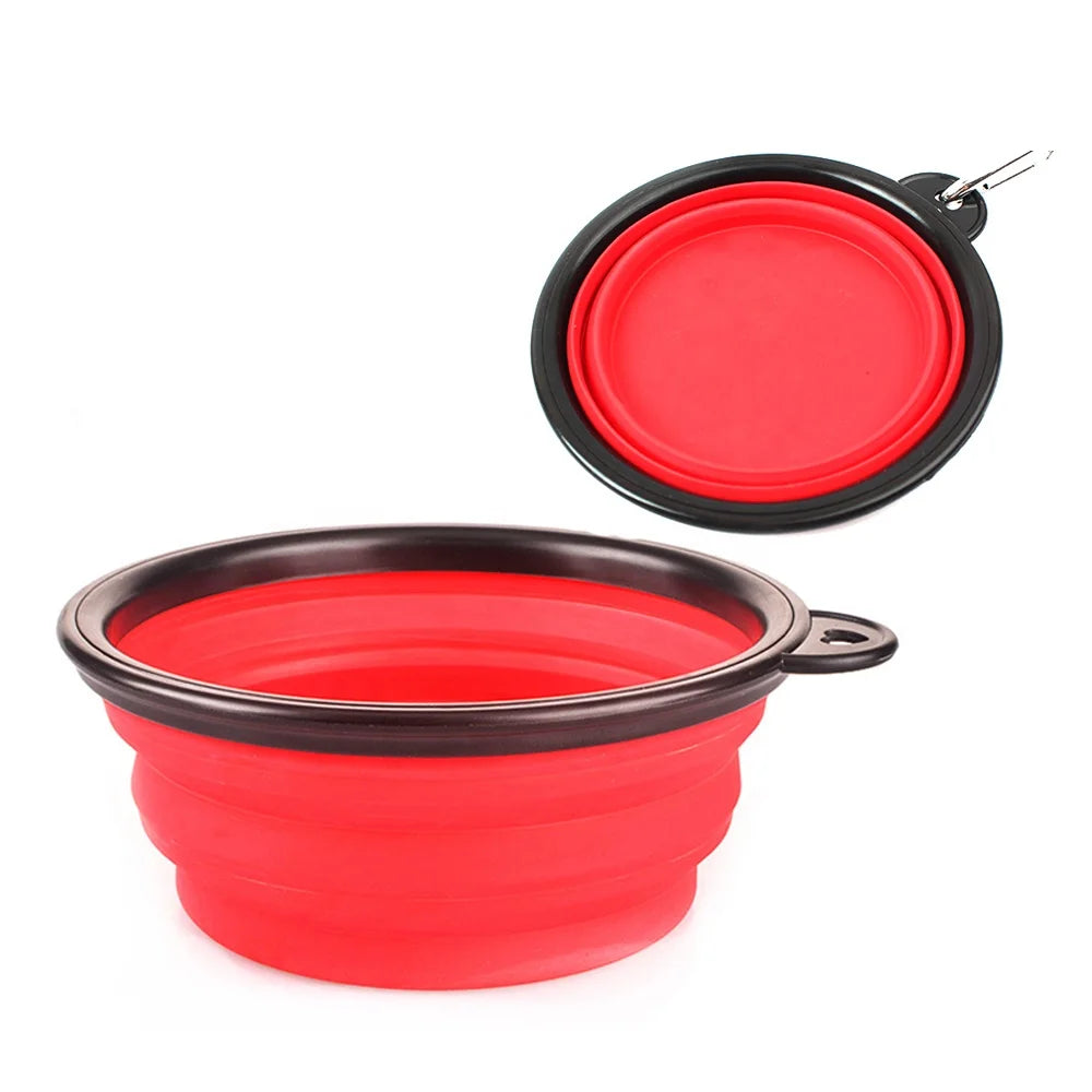Eco Friendly High Quality Pure Solid Color Dog Silicone Outdoor Collapsible Bowl Cheap Dog Accessories Pet Feeder Bowls