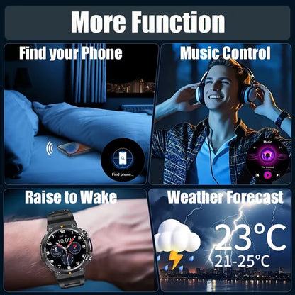 SENBONO MAX18 Outdoor Smartwatch 1.43-inch AMOLED Display Bluetooth Calling Fitness tracker Voice Assistant Men's Smartwatch