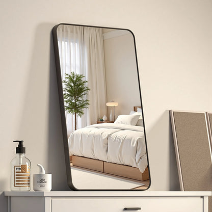 24x36 Inch Classic Modern Chic Bathroom Mirror - Matte Black Rust-Resistant Frame, Shatterproof Glass & Packaging