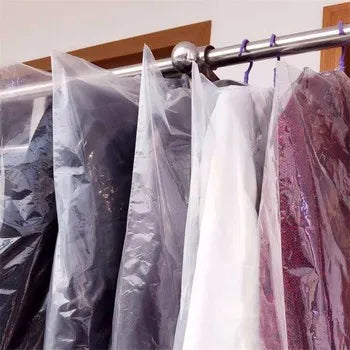 Customized Wholesale Big Personalized Waterproof  White Plastic clear  Garment Packing Dust Cover Bags Rolling