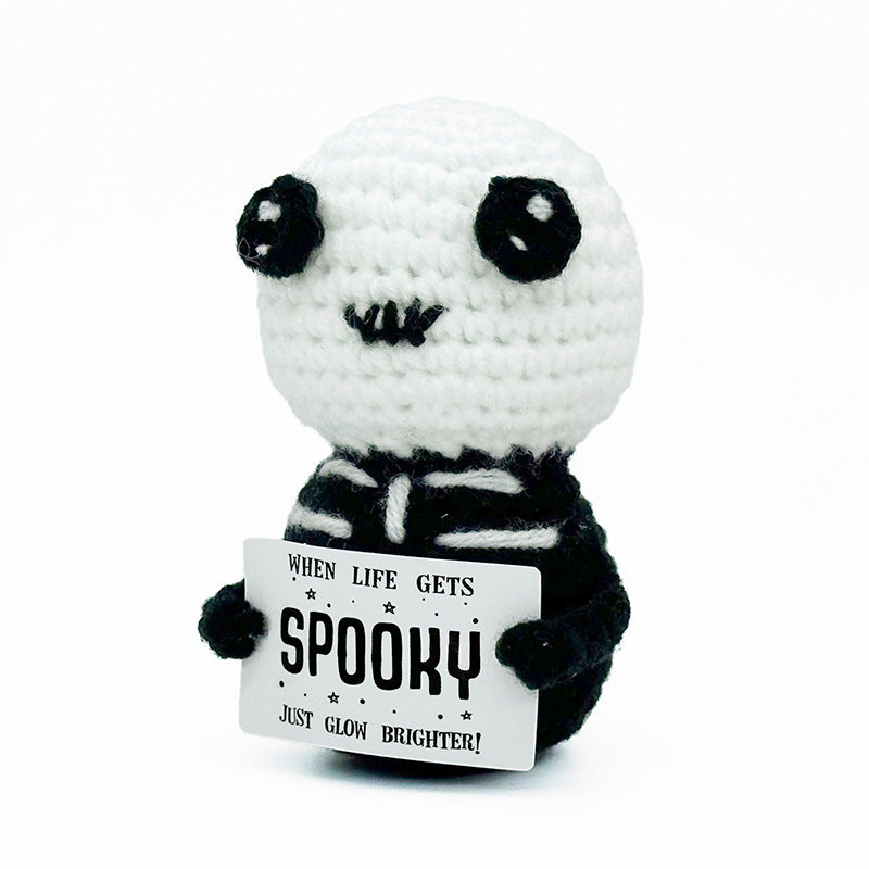 Cross-Border Amazon Handmade Knitted Doll Halloween Gift Ghost Little Devil Grim Reaper Emotional Plush Toy Wholesale
