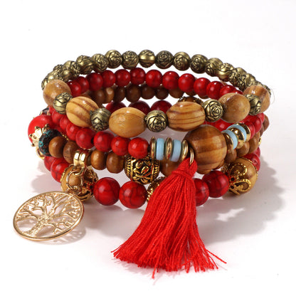 European and American Cross-Border Hot-Selling New Bohemian Bracelets Creative Tassel Multi-Layer Beaded Bracelets Fashion Jewelry