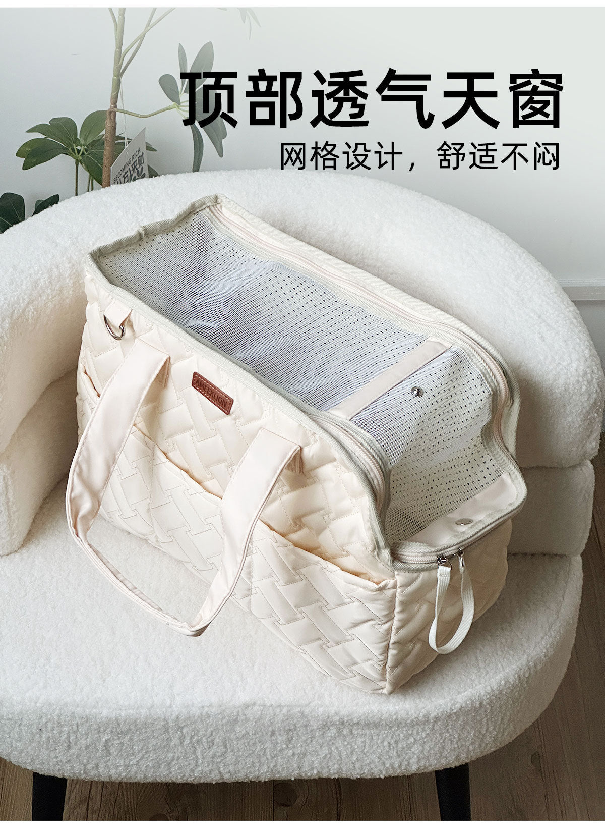 Cat Bag Outgoing Portable Breathable Shoulder Breathable Small Dog Bag Portable Lightweight Canvas Cat Pet Crossbody Backpack