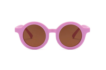2023Ins Kidsren's Sunglasses Retro Boys and Girls Kidsren's Sunglasses Ready-Made Baby Round Frame Sunglasses