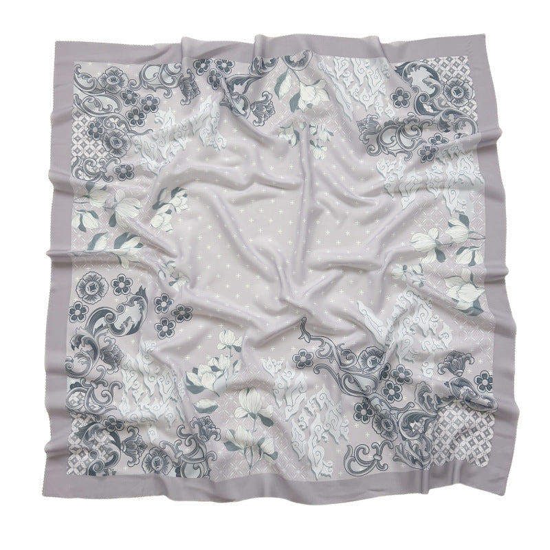 Cross-Border New Product Voile Print 110 Square Scarf Classic Lace Scarf Turban Malaysian Shawl