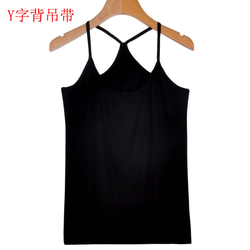 Factory Direct Sales Spring and Summer Versatile Camisole Women's Simple Solid Color Slim Elastic Bottoming Shirt Wholesale Dropshipping