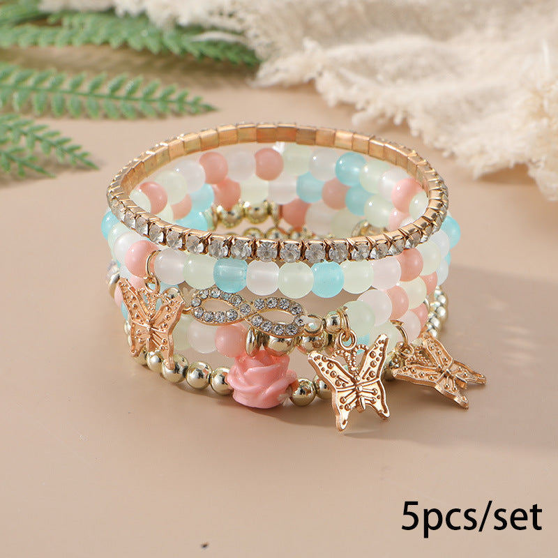 European and American Cross-Border Hot-Selling New Bohemian Bracelets Creative Tassel Multi-Layer Beaded Bracelets Fashion Jewelry