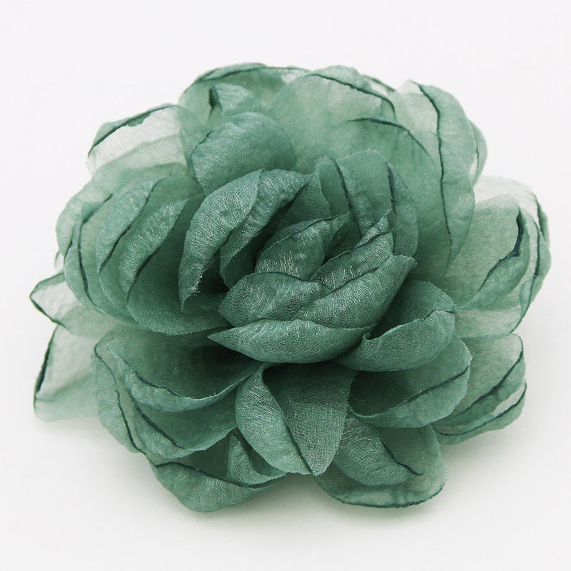 Easiest for Match Camellia High Heels Decorations Starry Sky Yarn Burnt Edge Flowers Bridal Shoe Flowers Handmade Wedding Shoe Accessories