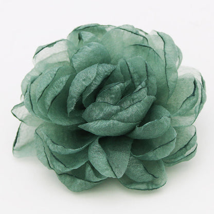 Easiest for Match Camellia High Heels Decorations Starry Sky Yarn Burnt Edge Flowers Bridal Shoe Flowers Handmade Wedding Shoe Accessories