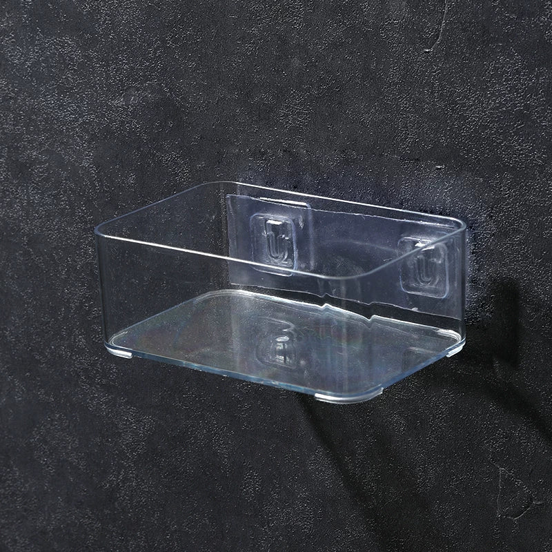 Desktop Wall Hanging Storage Box with Transparent Acrylic Cosmetics Bathroom Stationery Station Kitchen Storage Rack Bedside