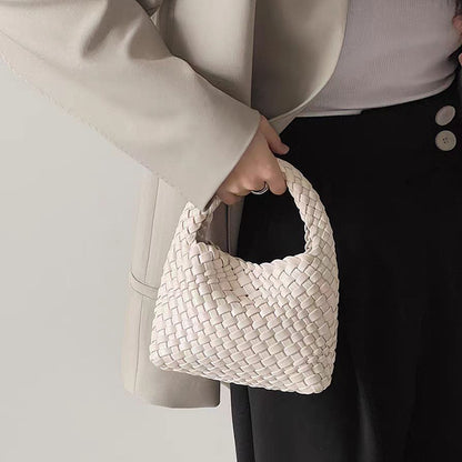 PU handmade woven bag summer high-end niche design women's bag handbag shoulder bag vegetable basket Ins bag