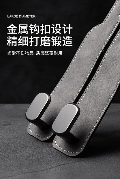 Car rear seat storage small hook turned leather zinc alloy ABS car double hook