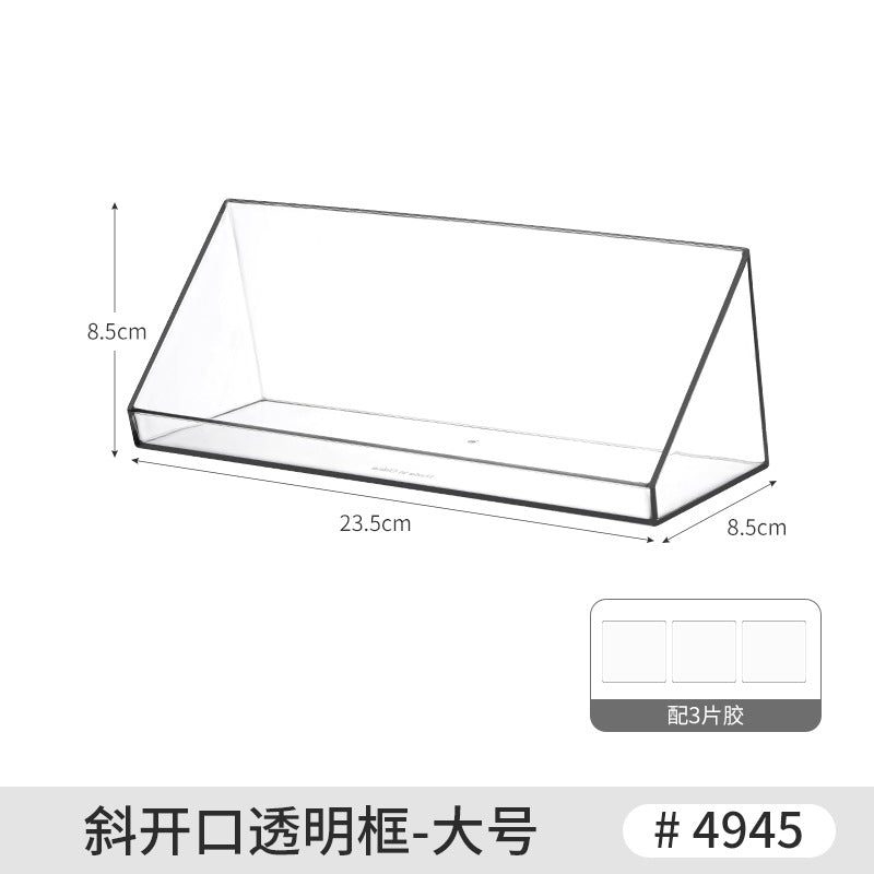 Desktop Wall Hanging Storage Box with Transparent Acrylic Cosmetics Bathroom Stationery Station Kitchen Storage Rack Bedside