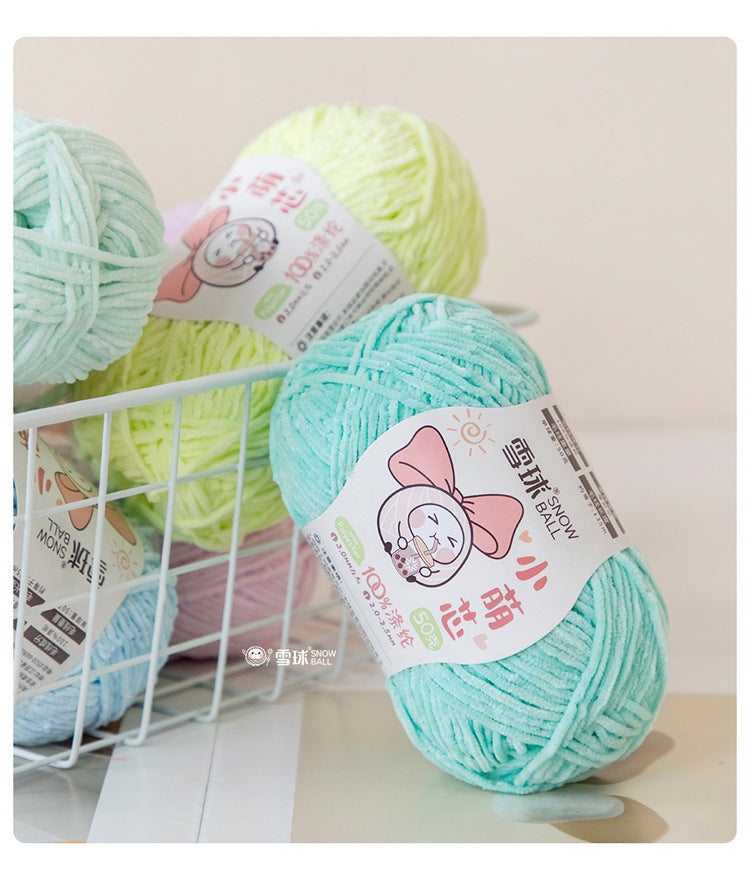 Snowball Macey Core Matte Chenille Fine Wool DIY Handmade Knitted Doll Scarf Hat Hair Accessories Crochet