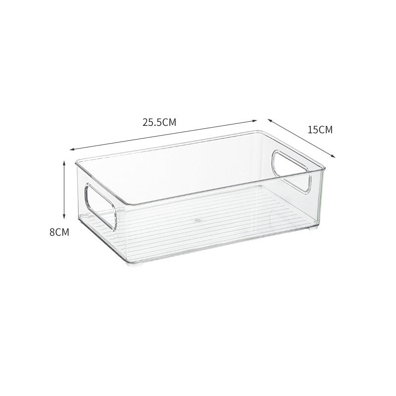 Desktop Storage Box Small Miscellaneous Stationery Sticky Notes Handbook Pencil Transparent Narrow Long Storage Storage Box