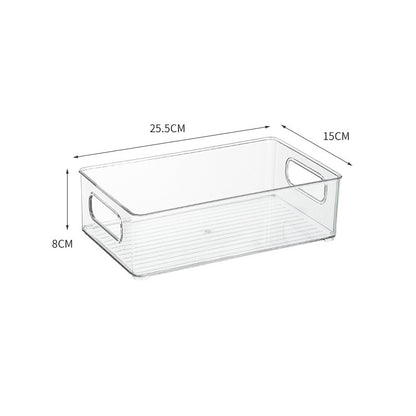 Desktop Storage Box Small Miscellaneous Stationery Sticky Notes Handbook Pencil Transparent Narrow Long Storage Storage Box