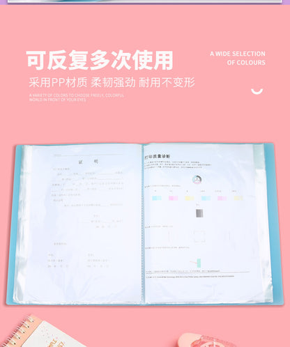 Transparent Multi-Layer Loose-Leaf A4 Folder Pp Student Certificate and Test Paper Storage Book File Folder for Pregnancy Check-Up and Music Score Storage