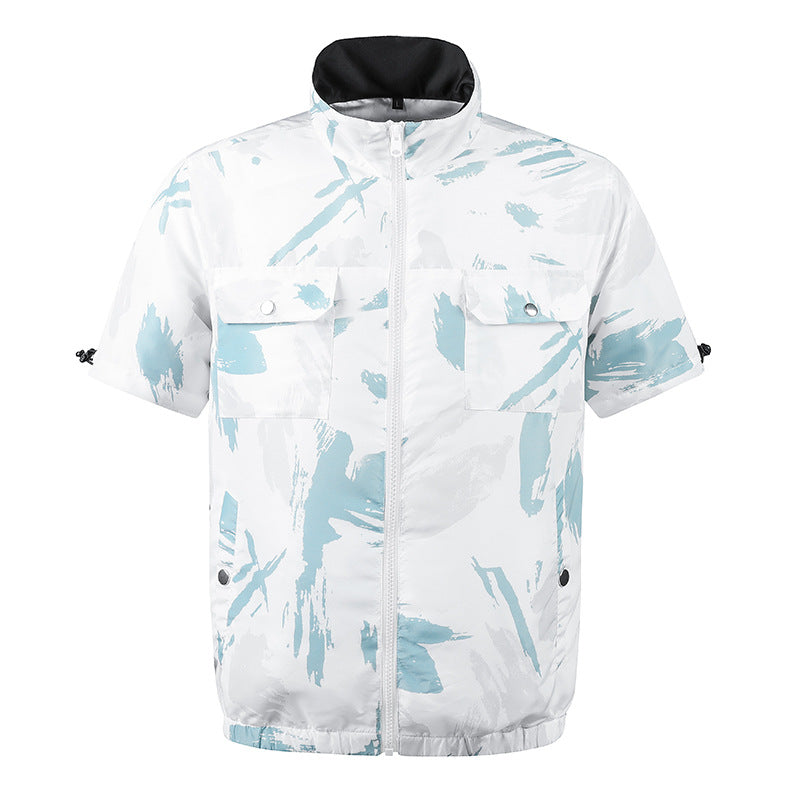 Cross-border Direct Supply Summer Cooling and Heat Prevention Air-conditioning Clothing Clothes with Fan Short-sleeved Vest Outdoor Sunscreen Work Wear