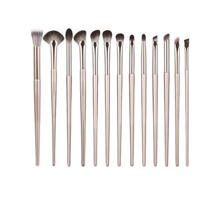 New Makeup Brush Set of 15 Gold-Plated Brushes, Complete Set of Soft-Bristled Eye Shadow Brushes, Ready for Makeup Application