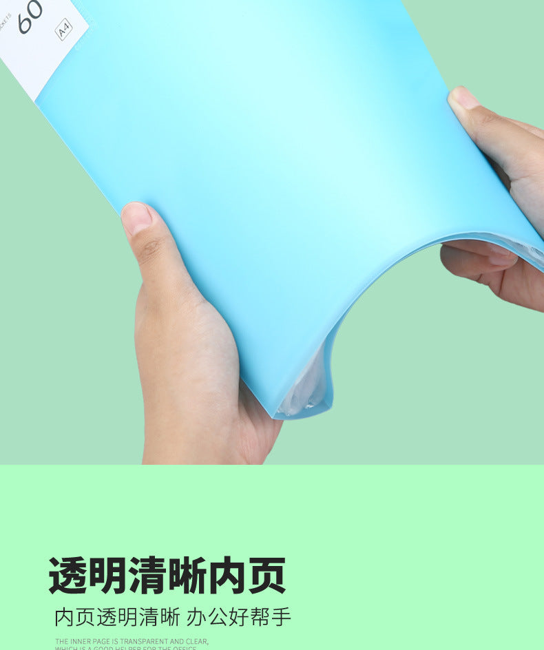 Transparent Multi-Layer Loose-Leaf A4 Folder Pp Student Certificate and Test Paper Storage Book File Folder for Pregnancy Check-Up and Music Score Storage