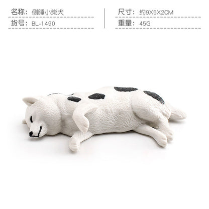 Cross-border Children's Cognitive Simulation Pet Dog Model Sleeping Posture French Bulldog Chai Dog Decorative Ornament Toy