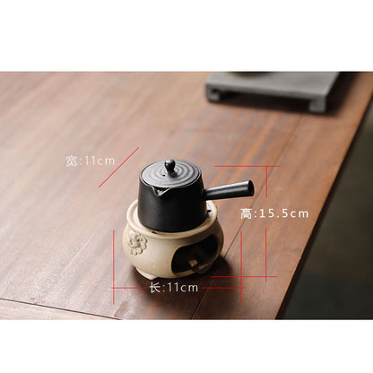 Yuerui New Rustic Pottery Constant Temperature Alcohol Tea Brewing Pot Set with Handle, Balcony Tea Brewing Stove Complete Set Wholesale Pottery