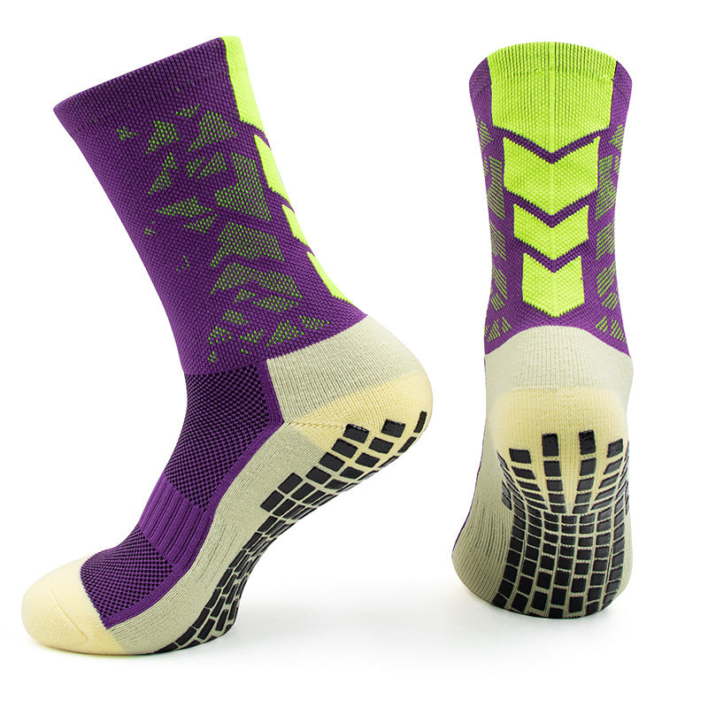 Spring and Summer Adult Professional Football Socks, Training Non-Slip Socks, Towel Bottom Sports Socks, Mid-Tube Dotted Socks, Factory Wholesale