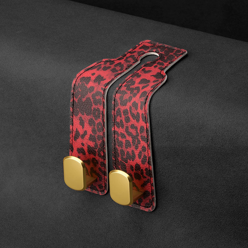 Car rear seat storage small hook turned leather zinc alloy ABS car double hook