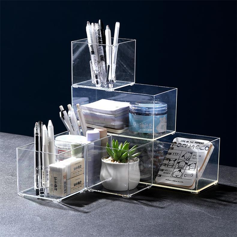 Desktop Storage Box Dormitory Cosmetics Transparent Basket Acrylic Drawer Mask Organizer Box Snack Sundry Storage Rack