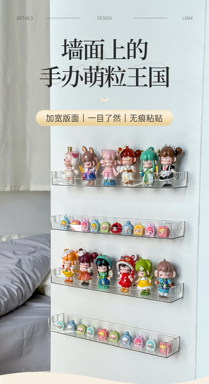 Blind Box Storage Wall Hanging Punch-free Display Stand Acrylic Bubble Mate Hand-made Box Lego Building Blocks Shelf