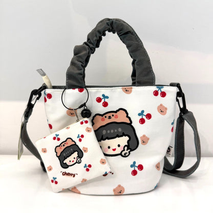 In-Stock New Small Cloth Bag Ins Cute Cartoon Women's Summer Cloth Bag Handbag Casual Tote Bag Upgrade