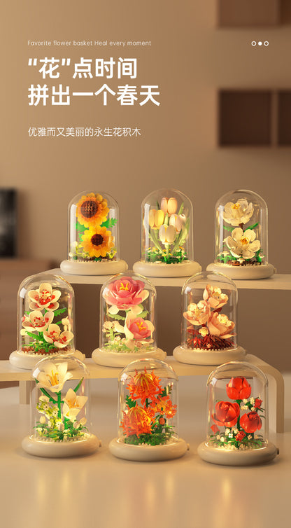 Jihui New Product Flower Pot Series Building Blocks Assembled Compatible with Lego Toys Children's Educational Boys and Girls Cross-border Wholesale