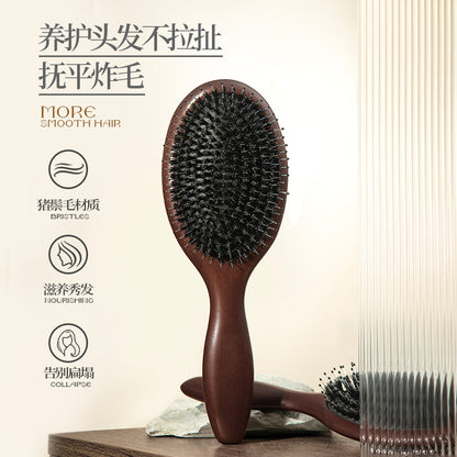 Natural and Authentic Boar Bristle Air Cushion Comb Air Bag Massage Comb Scalp Meridian Fluffy Bamboo Comb Beech Wood Comb Wholesale