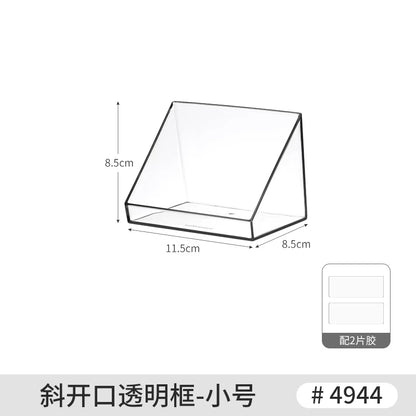Desktop Wall Hanging Storage Box with Transparent Acrylic Cosmetics Bathroom Stationery Station Kitchen Storage Rack Bedside