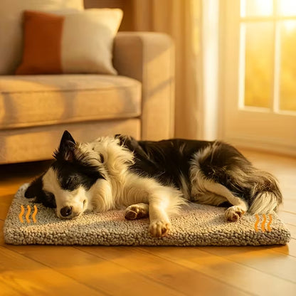 Super soft self-warming cat and dog bed, warm dog crate sleeping pad, washable non-slip pet nest mat