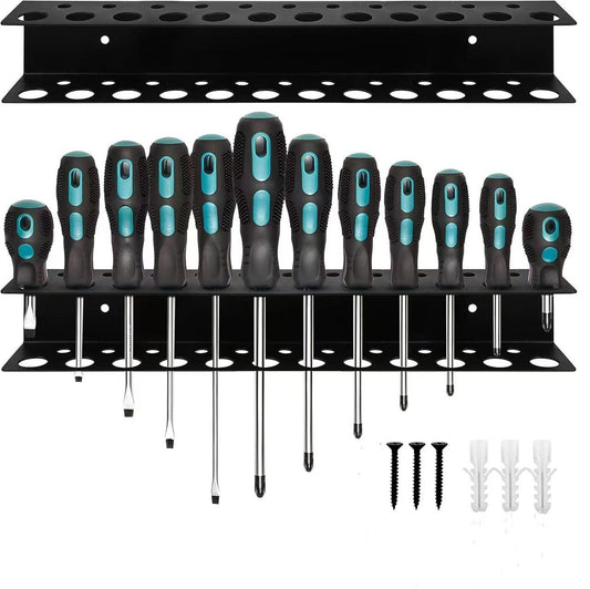 Hardware Tool Storage Rack Iron Wall-Mounted Screwdriver Pliers Rack Lightweight Design Multi-Hole Screwdriver Display Rack