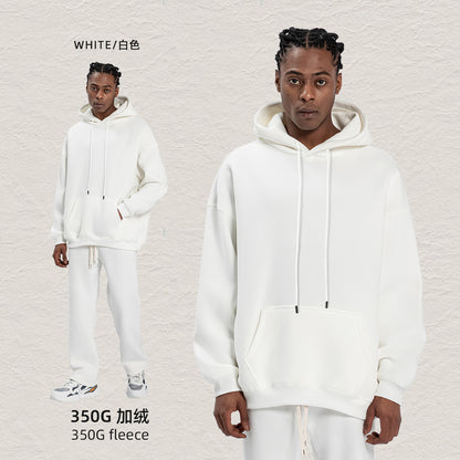 Cai Xiang Island Men's Clothing | Autumn and Winter Cross-Border American-Style Fleece Hoodie Men's Street Fashion Hooded Sweatshirt with Drawstring