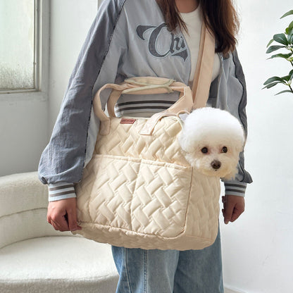 Cat Bag Outgoing Portable Breathable Shoulder Breathable Small Dog Bag Portable Lightweight Canvas Cat Pet Crossbody Backpack