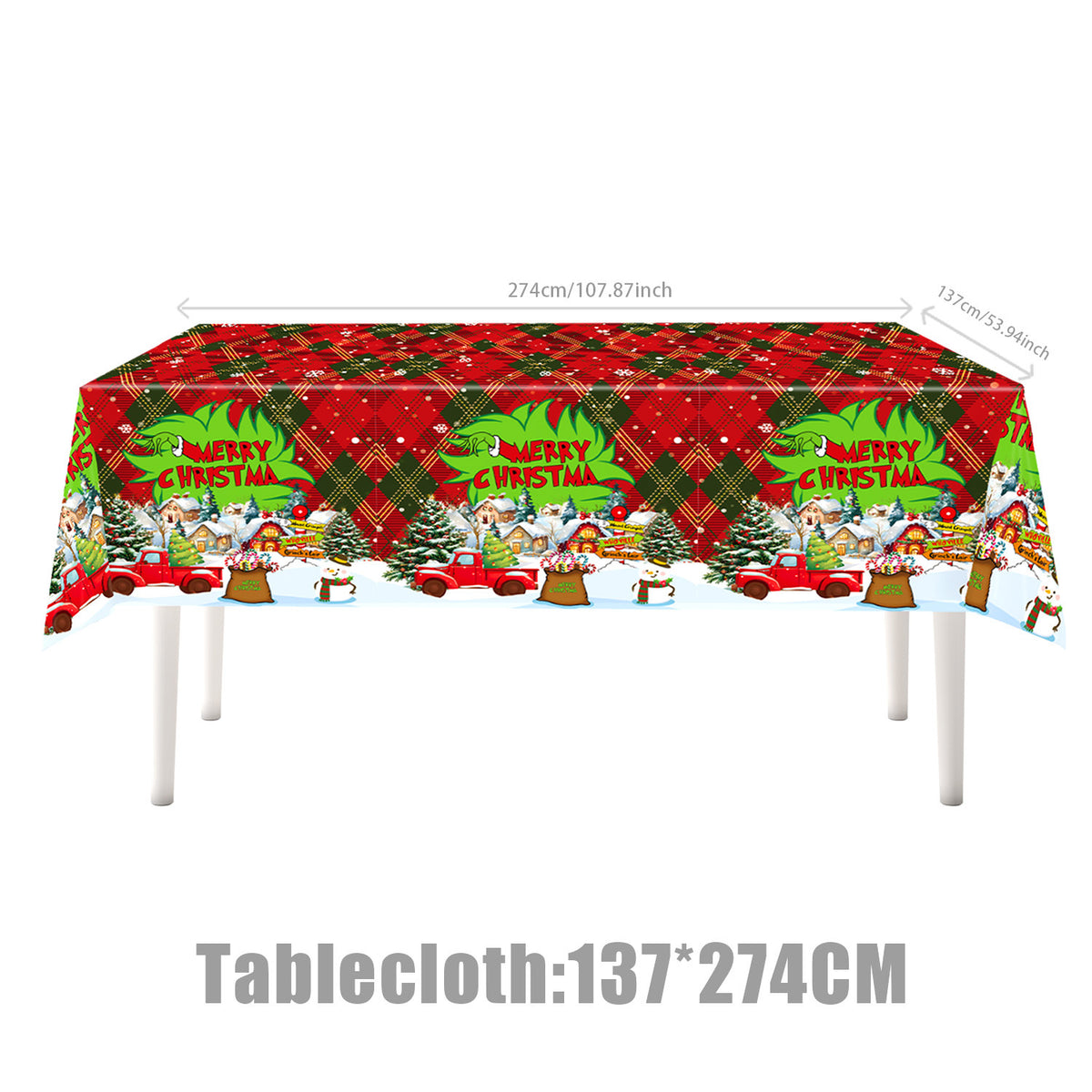 Cross-Border New Product Christmas Grinch Theme Party Decoration Flag Cartoon Party Supplies Tableware Christmas Decoration