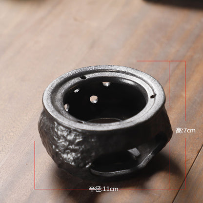 Yuerui New Rustic Pottery Constant Temperature Alcohol Tea Brewing Pot Set with Handle, Balcony Tea Brewing Stove Complete Set Wholesale Pottery
