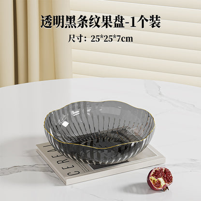 Transparent Fruit Plate, Household Plate, Living Room Display Plate, Transparent Fruit Plate, Ktv Candy and Snack Display Plate, Festive Plate