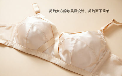 Satin ultra-thin plus size bra without steel ring European and American foreign trade underwear bra women 80BCDEFG-120BCDEEEFG