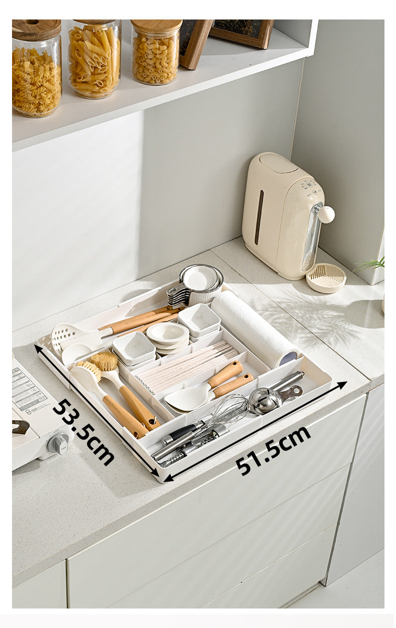 Built-in Partition Telescopic Cosmetic Lipstick Classification Dressing Table Deep Cabinet Partition Dormitory Drawer Inner Partition Storage Box