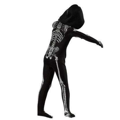 Halloween clothes spoof skeleton jumpsuit cosplay skeleton horror toy game parent party costume
