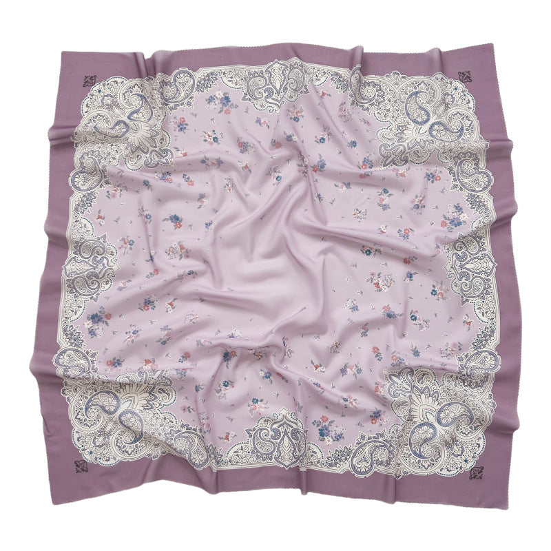 Cross-Border New Product Voile Print 110 Square Scarf Classic Lace Scarf Turban Malaysian Shawl