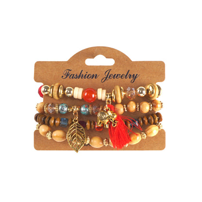 European and American Cross-Border Hot-Selling New Bohemian Bracelets Creative Tassel Multi-Layer Beaded Bracelets Fashion Jewelry