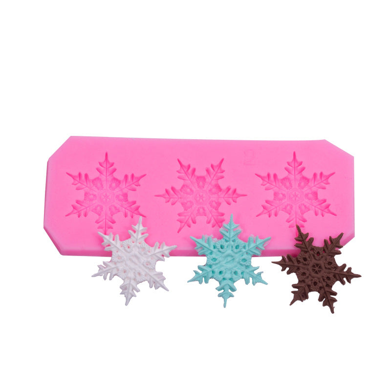 Christmas snowflake modeling silicone molds sugar cake chocolate mold diy baking Christmas decoration glue